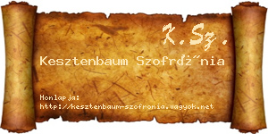 Kesztenbaum Szofrónia névjegykártya